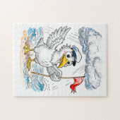 Comic Bird Beach Wind Check Postcard Legpuzzel (Horizontaal)