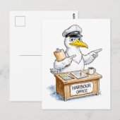 Comic Bird Harbour Officer Briefkaart (Voorkant / Achterkant)