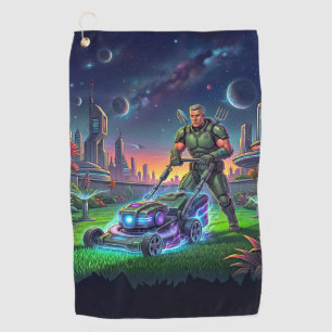 Comic Book Astronaut Grasmaaier Golf Handdoek