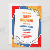 Comic Book Baby shower Invitation Kaart (Voorkant)