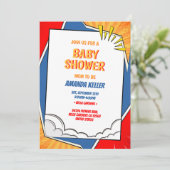 Comic Book Baby shower Invitation Kaart (Staand voorkant)