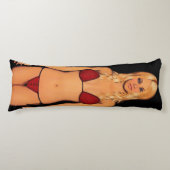 Comic Book Blonde Bikini Babe Lichaamskussen (Voorkant)