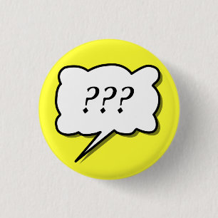 Comic Book Call Out "????" Ronde Button 3,2 Cm