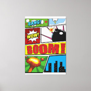 Comic Book cartoon fonts! Canvas Afdruk