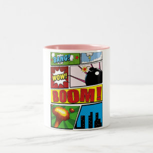 Comic Book cartoon fonts! Tweekleurige Koffiemok