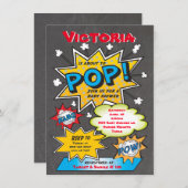 Comic Book Couples Baby Shower Invitations (Devant / Derrière)