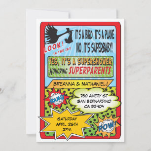 Comic Book Couples Baby Shower-uitnodigingen Kaart
