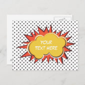 Comic Book Explosion Custom Text Bubble Briefkaart (Voorkant / Achterkant)