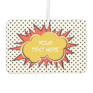 Comic Book Explosion Custom Text Bubble Luchtverfrisser