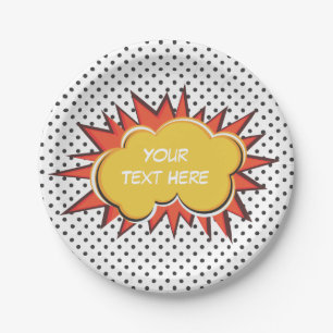 Comic Book Explosion Custom Text Bubble Papieren Bordje