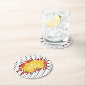 Comic Book Explosion Custom Text Bubble Ronde Kartonnen Onderzetter (Insitu)