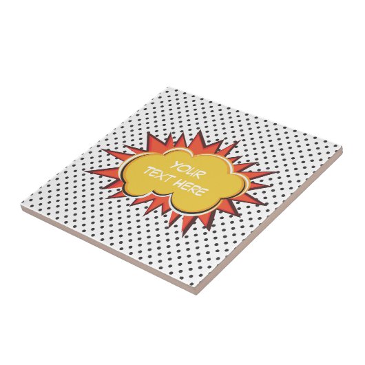 Comic Book Explosion Custom Text Bubble Tegeltje (Zijkant)