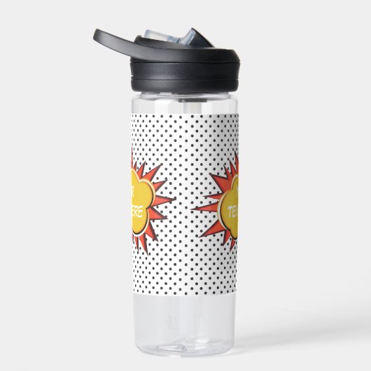 Comic Book Explosion Custom Text Bubble Waterfles (Rechts)