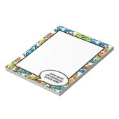 Comic Book Fun Speech Bubble Name Message Notitieblok (Gedraaid)