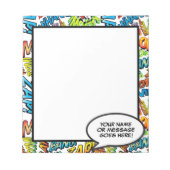 Comic Book Fun Speech Bubble Name Message Notitieblok (Voorkant)
