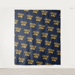 Comic Book Giggle Zone Text Navy Foto achtergrond Wandkleed