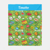 Comic Book Green Fleece Blanket Deken (Voorkant)
