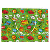 Comic Book Green Gift Bag Groot Cadeauzakje (Achterkant)