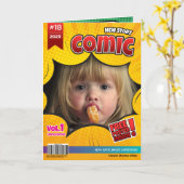 Comic Book Hoesje Foto Kerstmis Kaart (Gele Bloem)