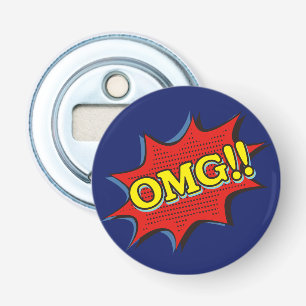 Comic Book OMG Exclamation Speech Bubble Button Flesopener