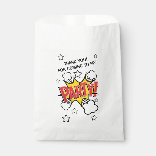 Comic Book PARTY! Bedankzakjes (Voorkant)