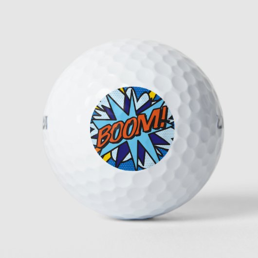 Comic Book Pop Art BOOM Superheld Golfballen (Voorkant)