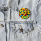 Comic Book Pop Art Geluiden Ronde Button 5,7 Cm (In situ)