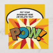 Comic Book Pop Art KABOEM Aankondigingskaart (Voorkant / Achterkant)