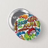 Comic Book Pop Art Kleurrijke Moderne Typografie Ronde Button 5,7 Cm (Voorkant /achterkant)