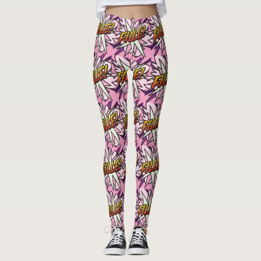 Comic Book Pop Art MEISJE Leggings (Voorkant)