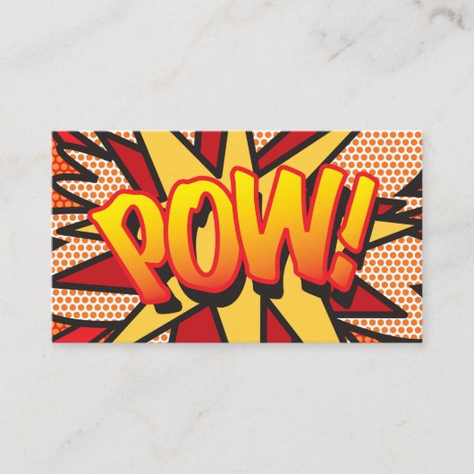Comic Book Pop Art POW Visitekaartje (Voorkant)