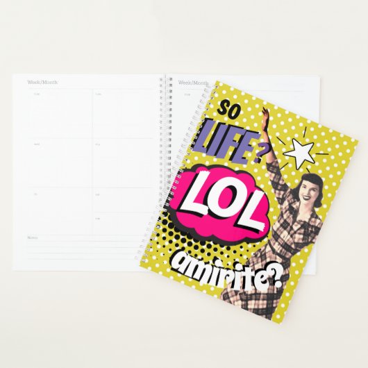 Comic Book Pop Art Retro Funny Text Planner (Display)