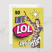 Comic Book Pop Art Retro Lady Funny Feestdagenkaart (Voorkant / Achterkant)