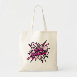 Comic Book Pop Art Roze MEISJESKRACHT Tote Bag