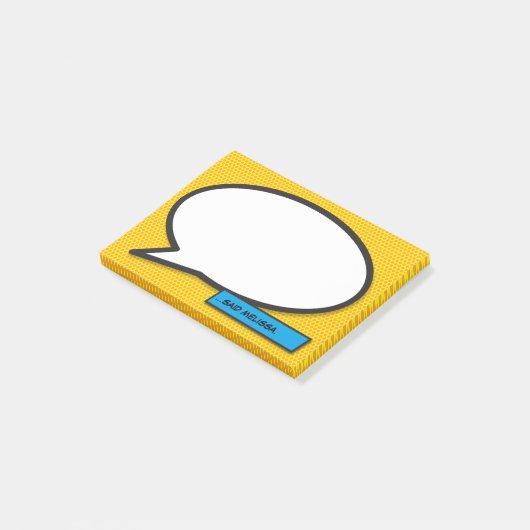 Comic Book Pop Art Speech Bubble Post-it® Notes (Schuin)