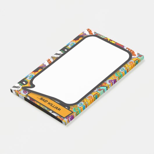 Comic Book Pop Art Speech Bubble Post-it® Notes (Schuin)