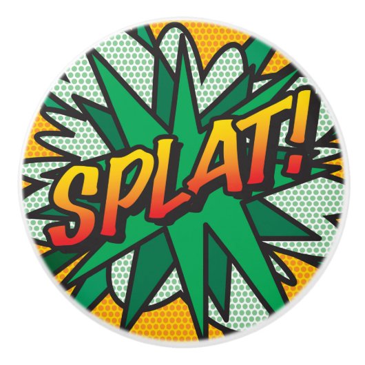 Comic Book Pop Art SPLAT Keramische Knop (Voorkant)
