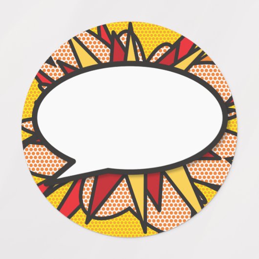 Comic Book Pop Art-spraakballon Labels (Design 2)