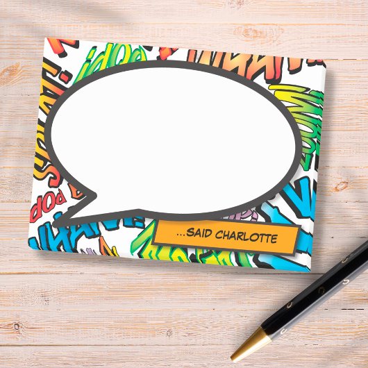Comic Book Pop Art-spraakballon Post-it® Notes