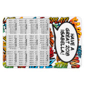 Comic Book Pop Art tekstballon 2018-agenda Magneet (Horizontaal)