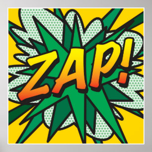 Comic Book Pop Art ZAP Superheld Poster