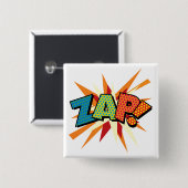 Comic Book Pop Art ZAP! Vierkante Button 5,1 Cm (Voorkant /achterkant)