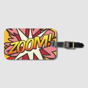 Comic Book Pop Art ZOOM! gepersonaliseerd Bagagelabel