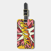 Comic Book Pop Art ZOOM! gepersonaliseerd Bagagelabel (Voorkant verticaal)