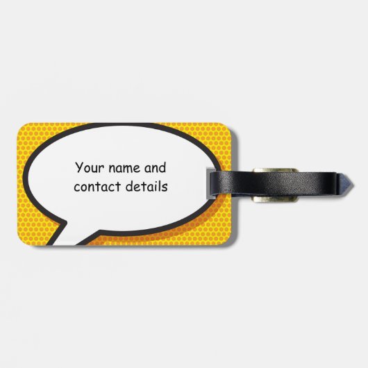 Comic Book Pop HALLO Bagagelabel (Achterkant horizontaal)