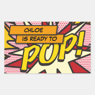 Comic Book Ready to POP Baby shower Sprinkle Rechthoekige Sticker