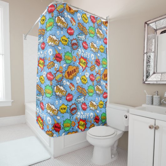 Comic Book Shower Curtain Douchegordijn (In situ)
