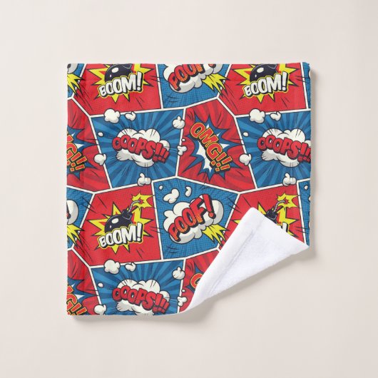 Comic Book Speech Bubble Towel Set Bad Handdoek (Wasdoekje)