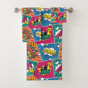 Comic Book Speech Bubble Towel Set Bad Handdoek