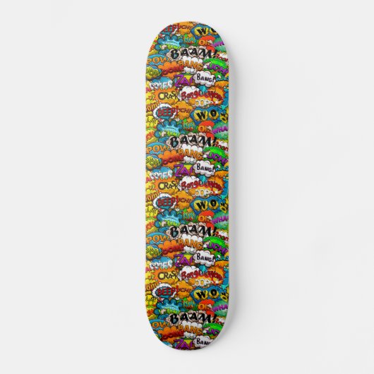 Comic Book Speech Bubbles Skateboard (Voorkant)
